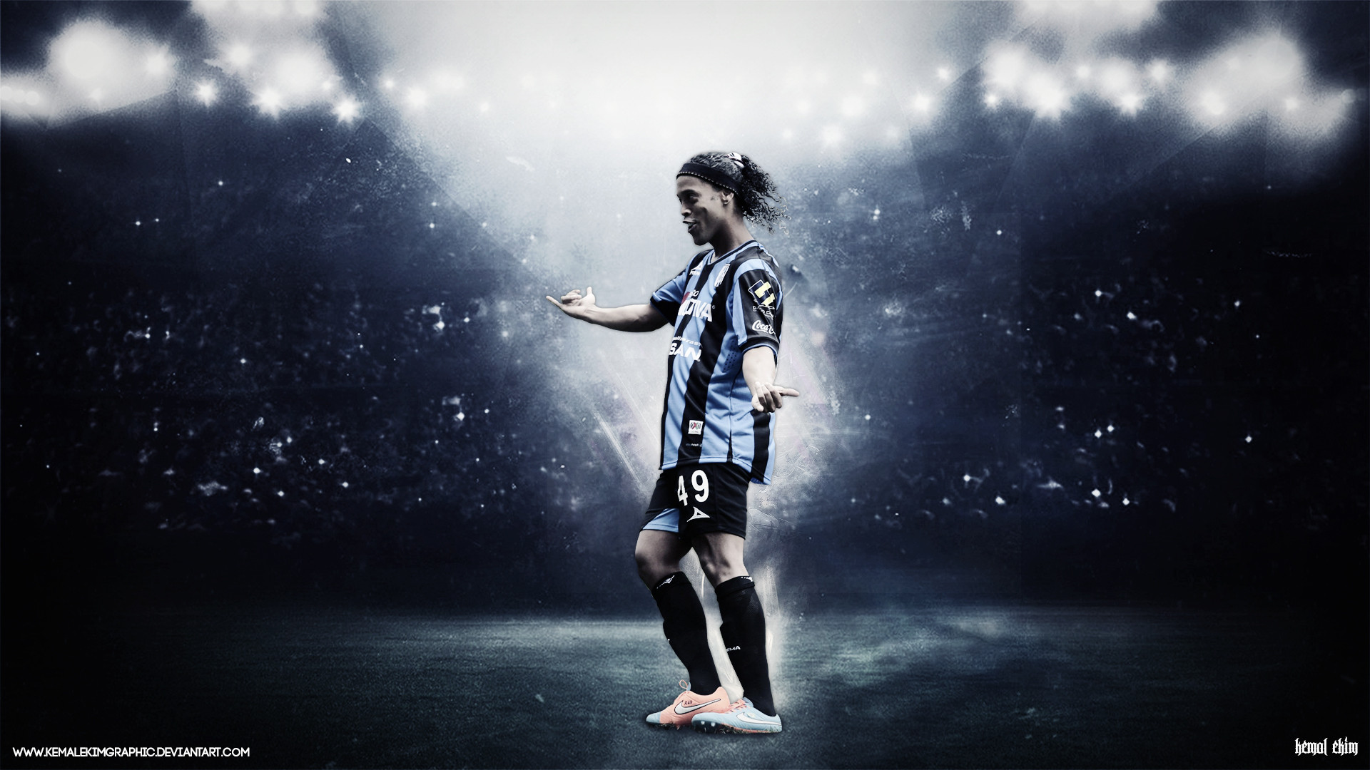 Ronaldinho calciatore effetto luci, 1920x1080 1080p, PC