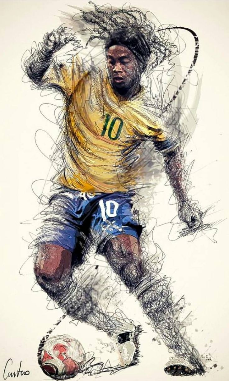 Ronaldinho illustrazione artistica, 736x1226 Full HD Verticale, Smartphone
