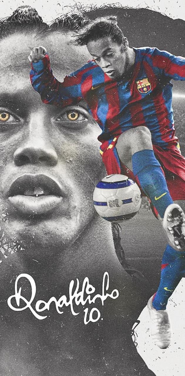 Ronaldinho ritratto Barcellona, FC Barcelona, 630x1280 Verticale, Telefono