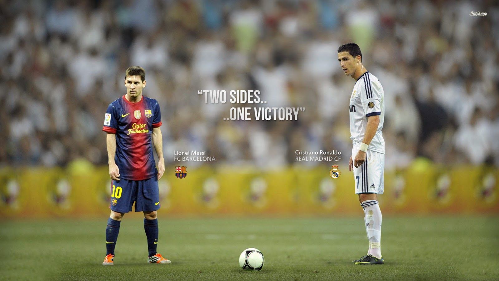 Messi e Ronaldo campo calcio, 1600x900 HD, Desktop