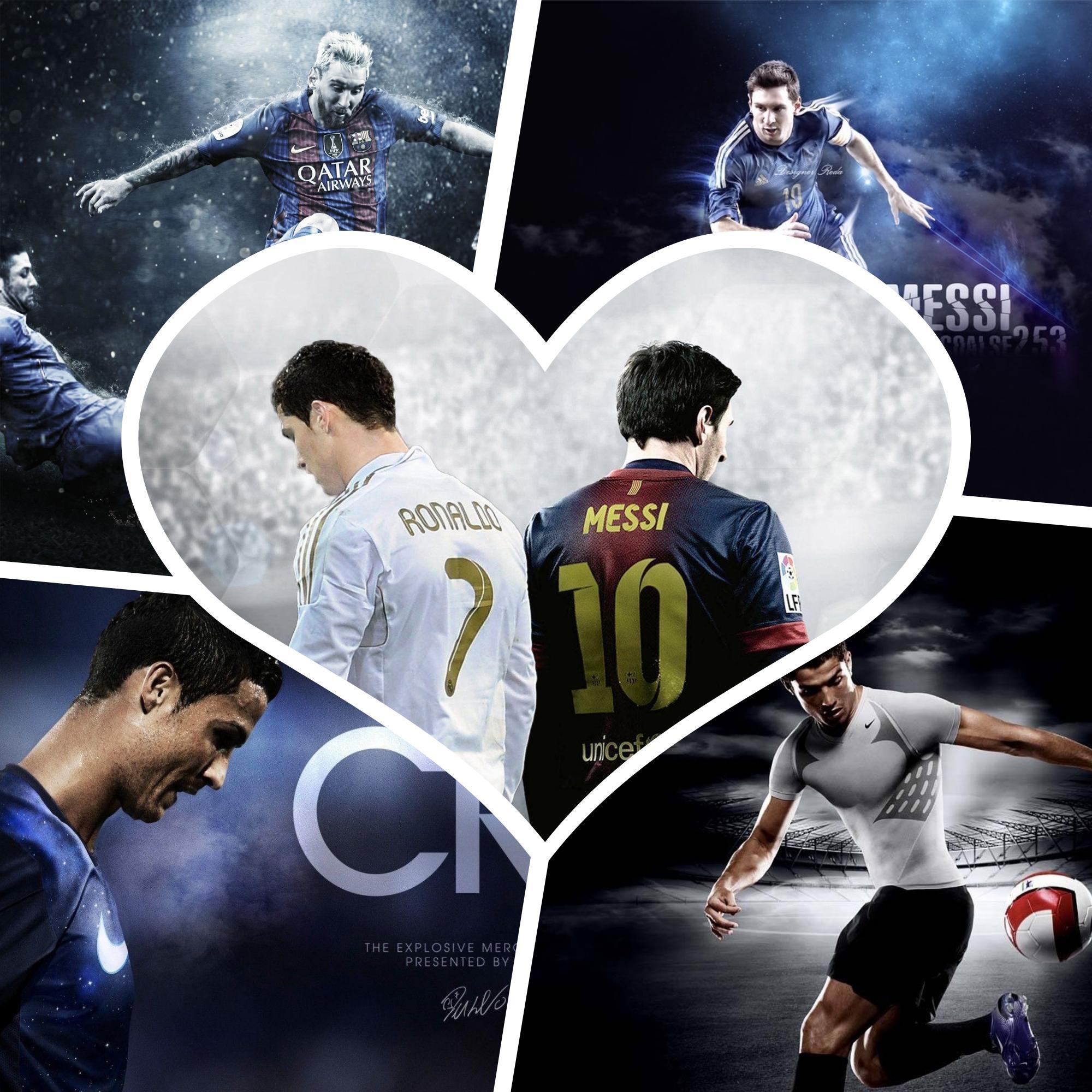 Ronaldo e Messi collage, 2000x2000 Hi-Res, Laptop