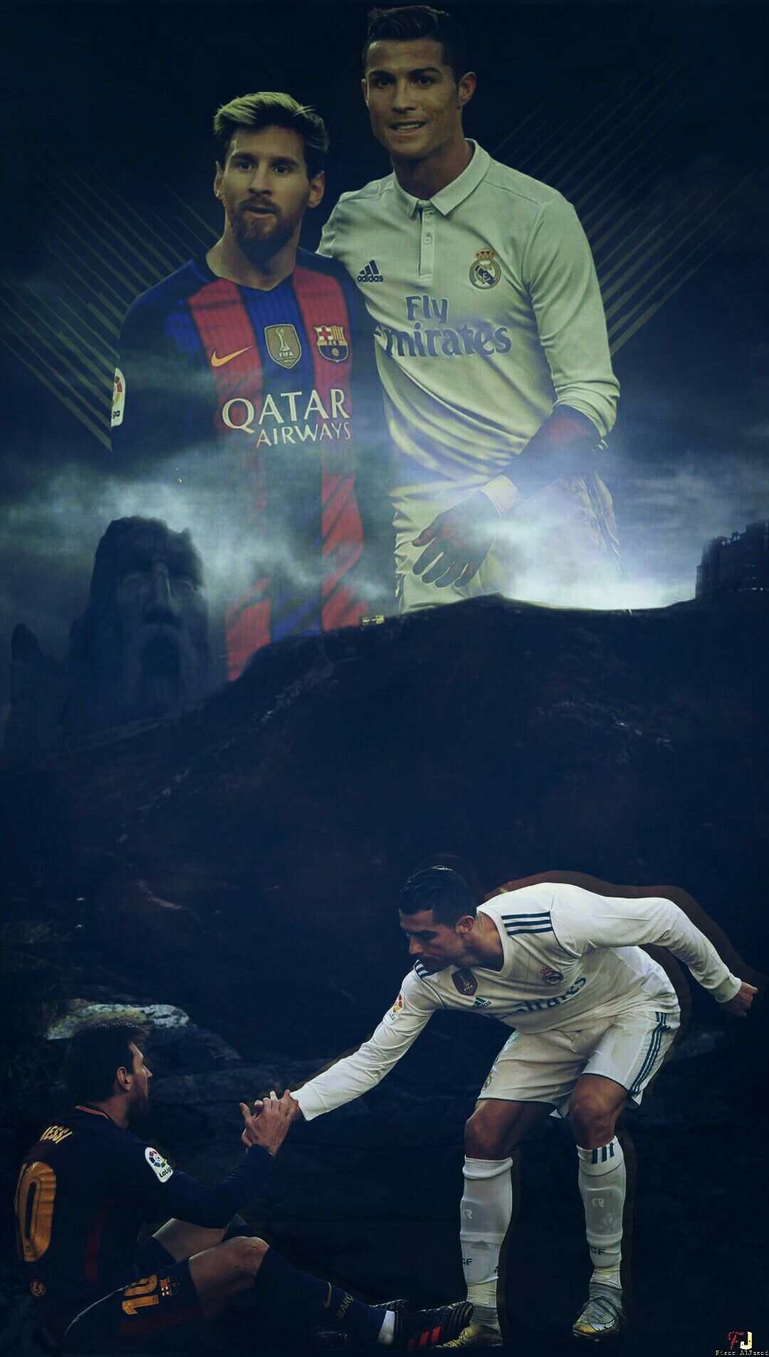Ronaldo e Messi calcio, 1080x1905 Full HD Verticale, iPhone
