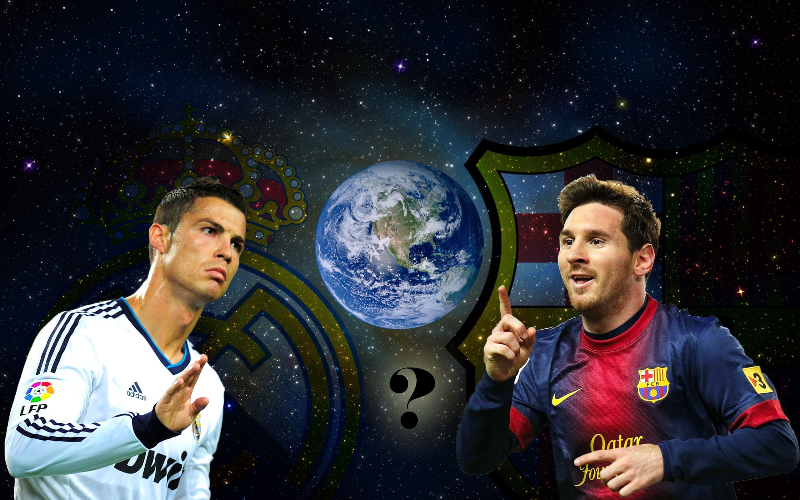 Ronaldo e Messi spazio, 2560x1600 WQXGA, Laptop