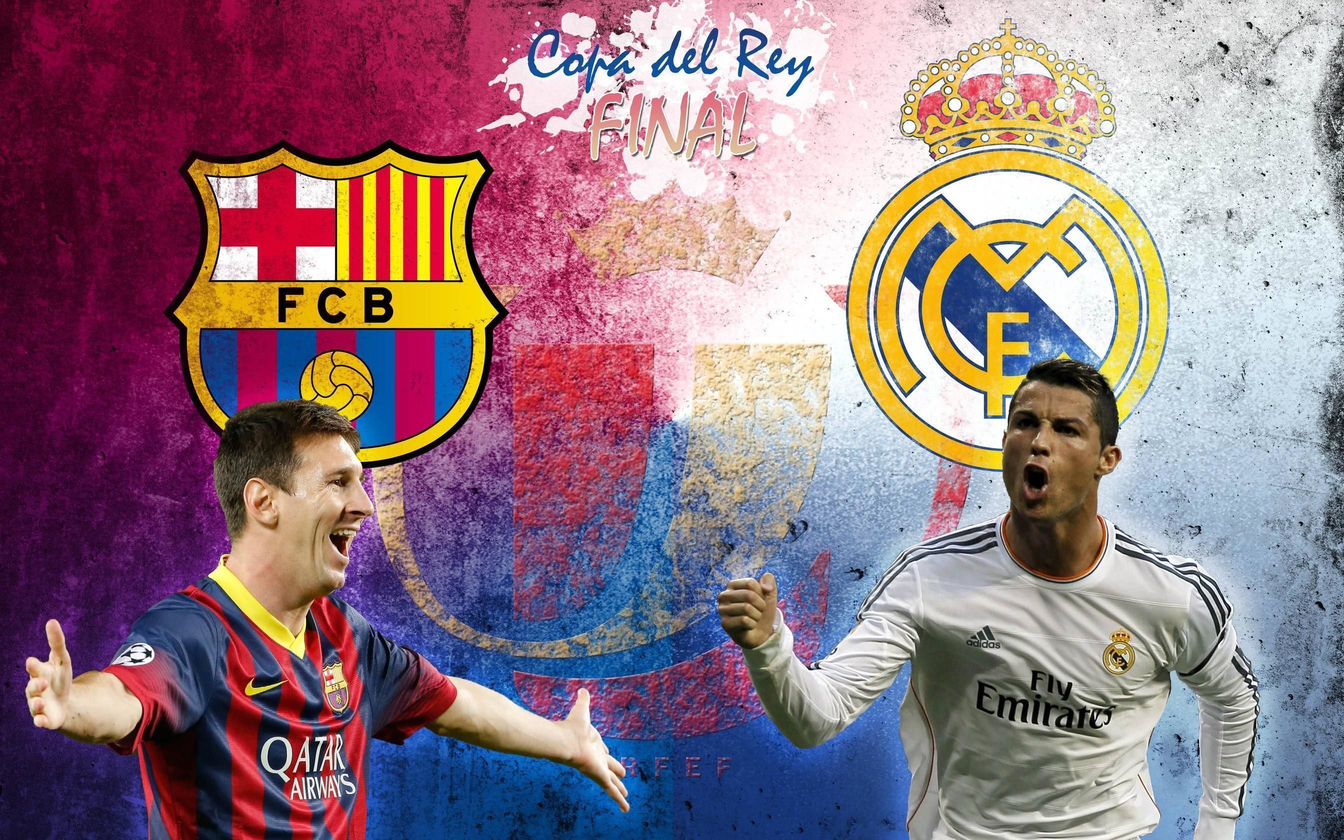 Messi e Ronaldo, loghi club, 2688x1680 2K, PC