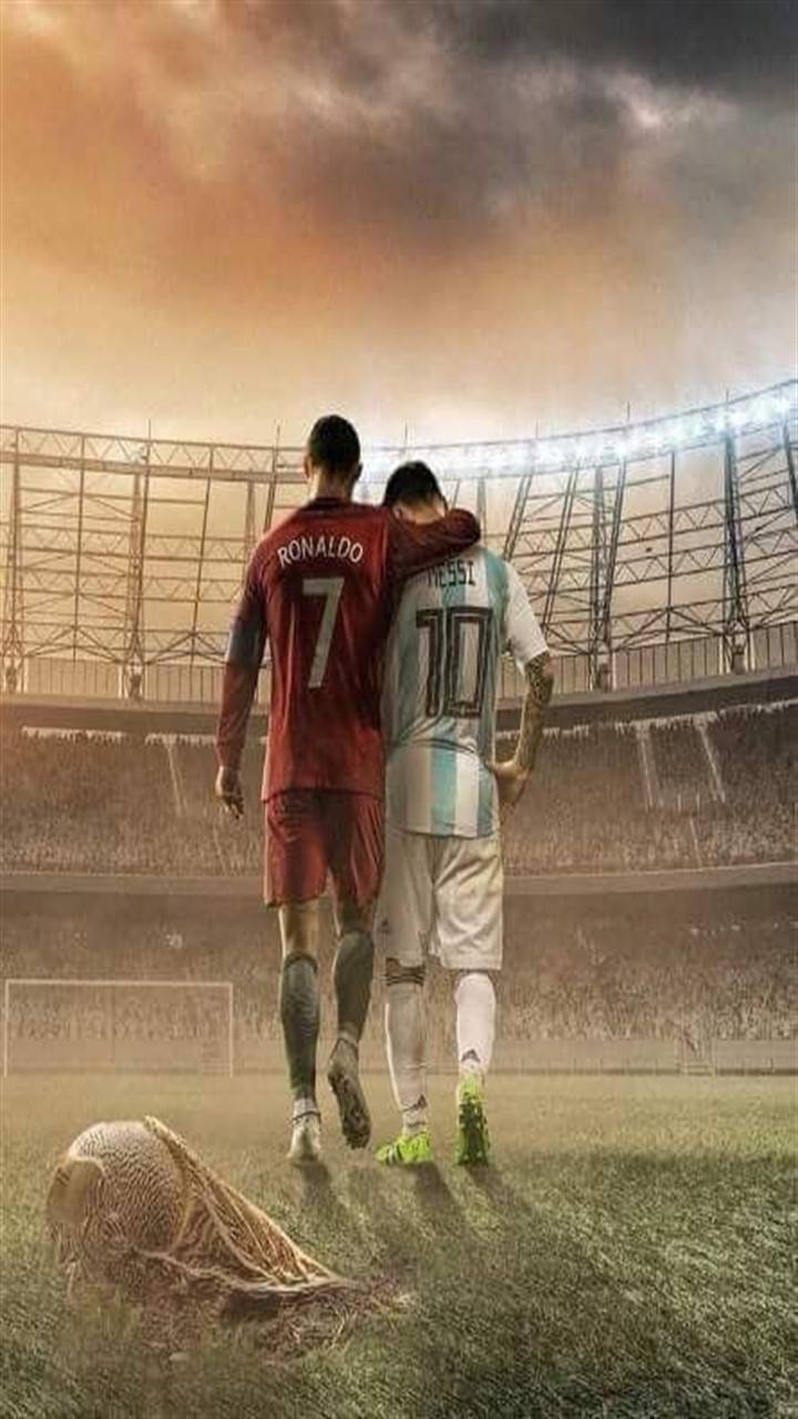 Ronaldo e Messi stadio calcio, CR7, 720x1280 Verticale, Mobile