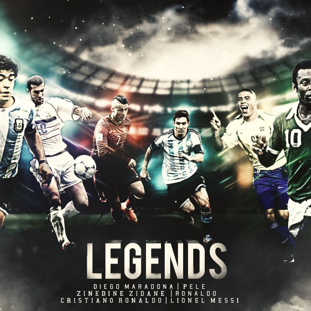 Leggende calcio Ronaldo Messi Pelé, 1024x1024 HD, iMac