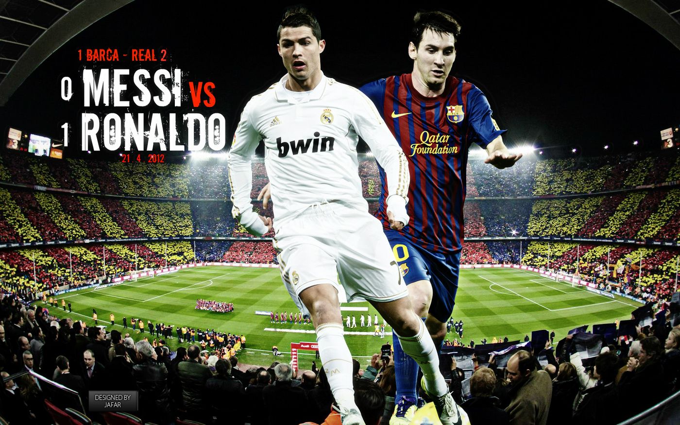 Messi vs Ronaldo calcio, 1400x875 HD, Desktop