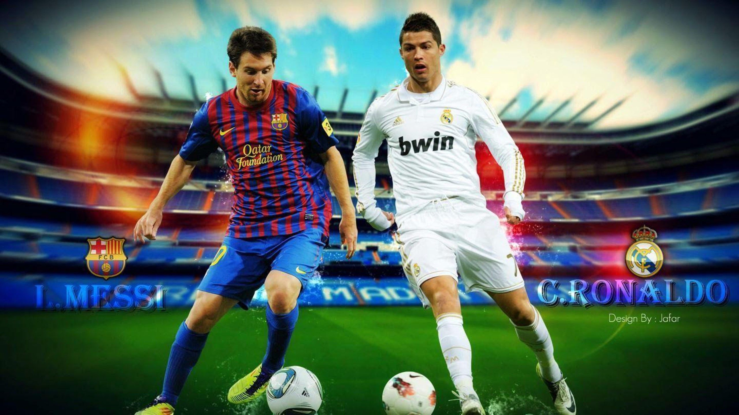 Messi e Ronaldo calcio, 2560x1440 2K QHD, PC