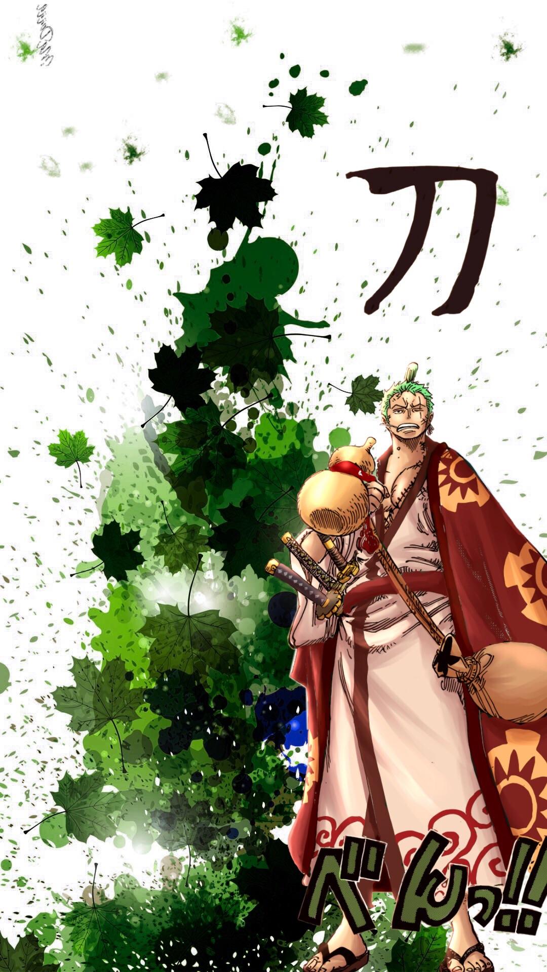 Zoro One Piece splash verde, 1080x1920 Full HD Verticale, iPhone