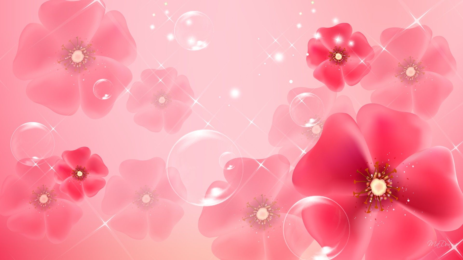 Fiori rosa astratti brillanti, 1920x1080 1080p, Monitor Gaming