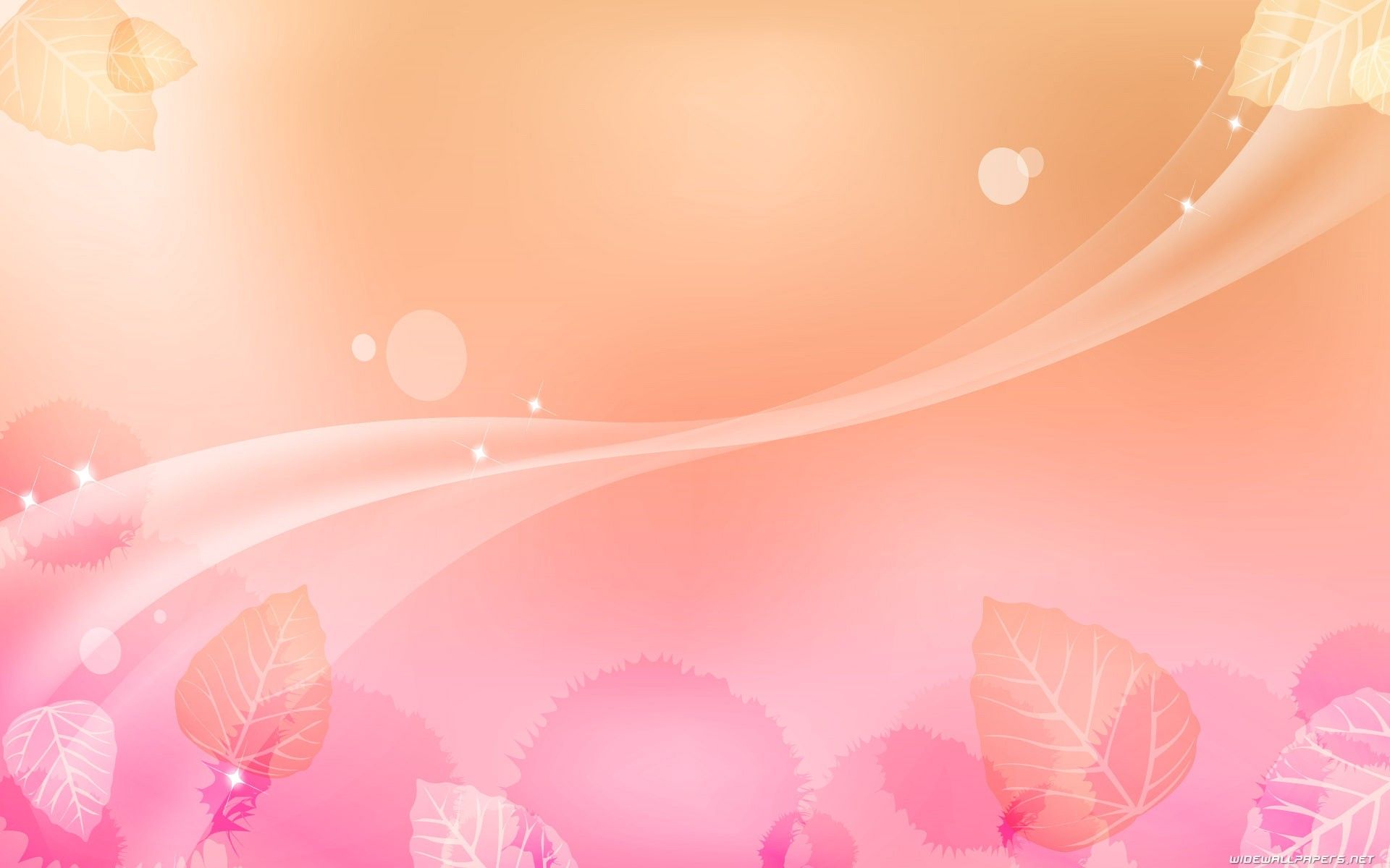 Sfondo astratto rosa pesca con foglie, 1920x1200 Full HD+ WUXGA, Desktop