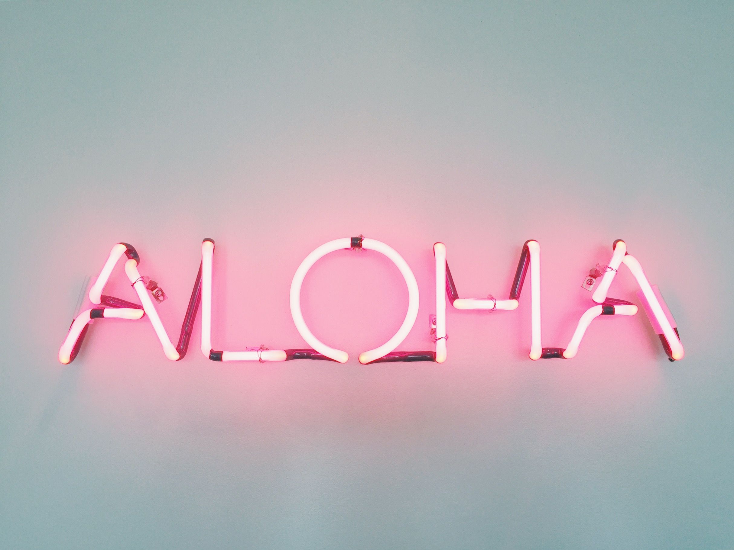 Insegna neon rosa Aloha, 2428x1821 2K, PC