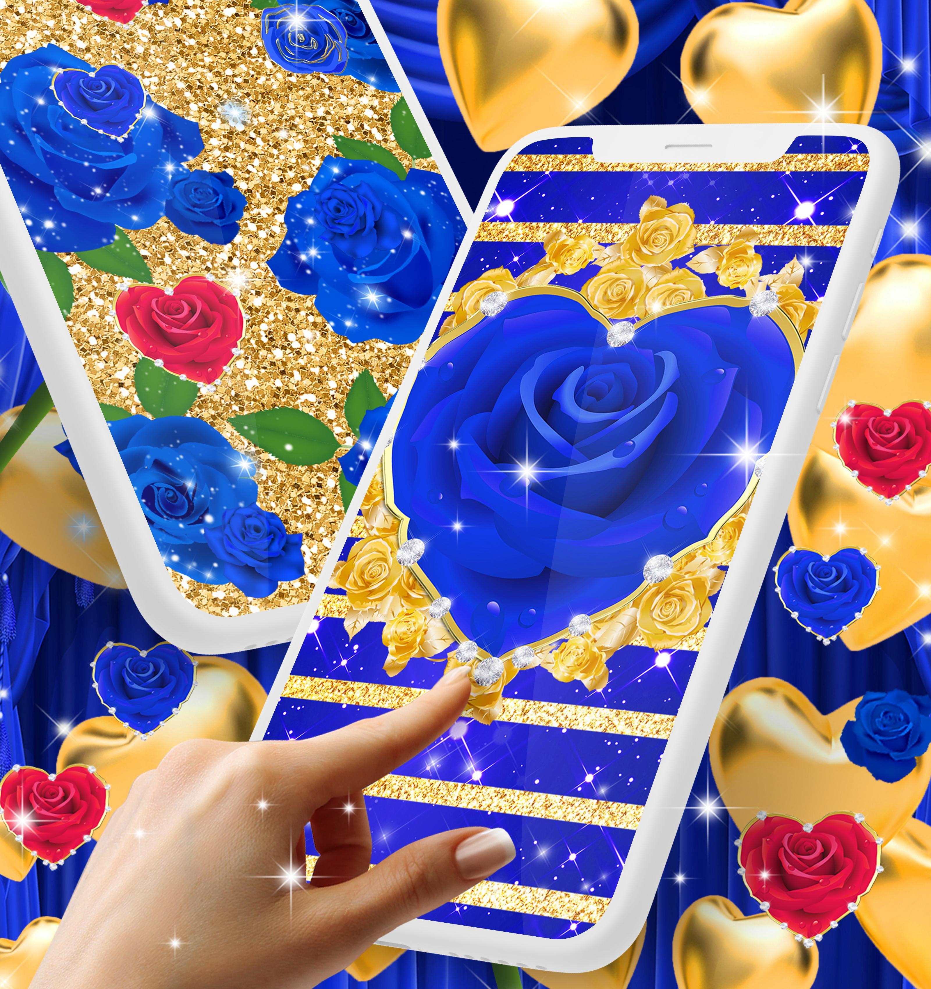 Rose blu e dorate glitter, 3200x3400 Full HD Verticale, Smartphone