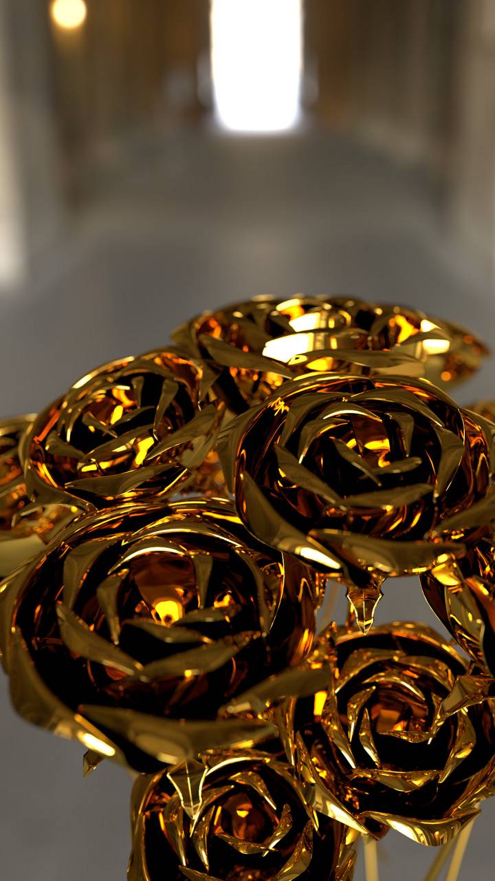 Rose dorate metalliche, 720x1280 Verticale, Mobile