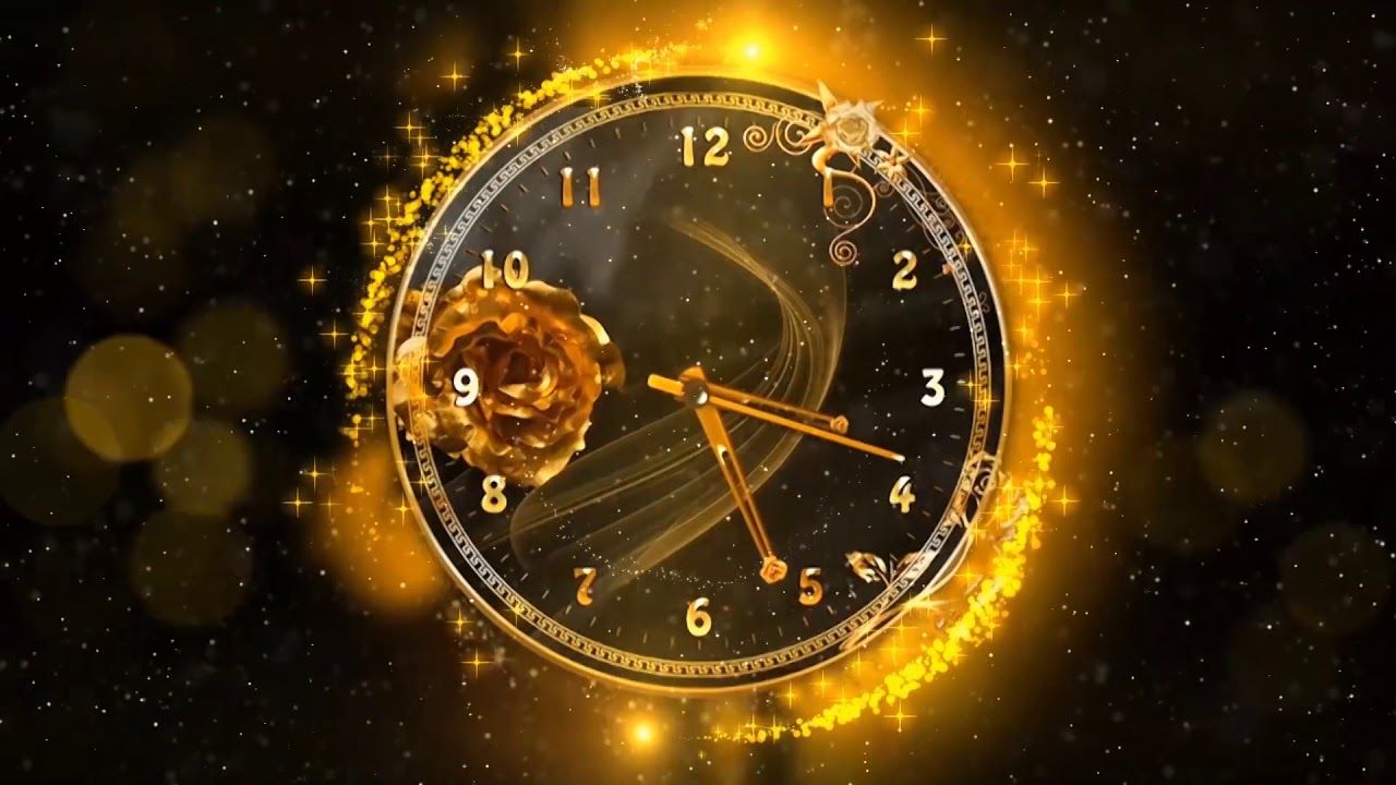 Orologio dorato con rosa, 1280x720 720p, Laptop