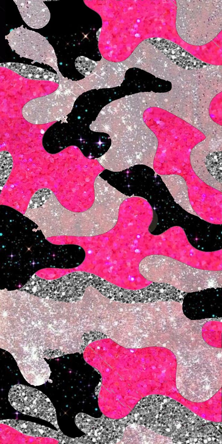 Camouflage glitter rosa e nero, 736x1472 Full HD Verticale, iPhone