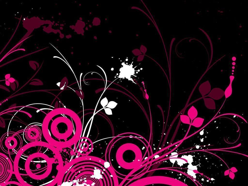 Motivo floreale rosa e nero, 1024x768 HD, PC