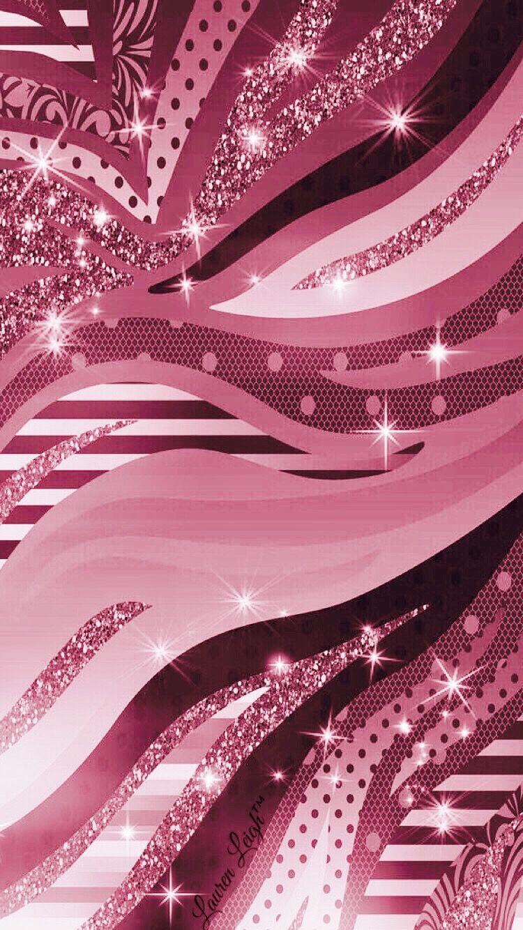 Onde astratte rosa glitterate, 750x1334 Verticale, Mobile
