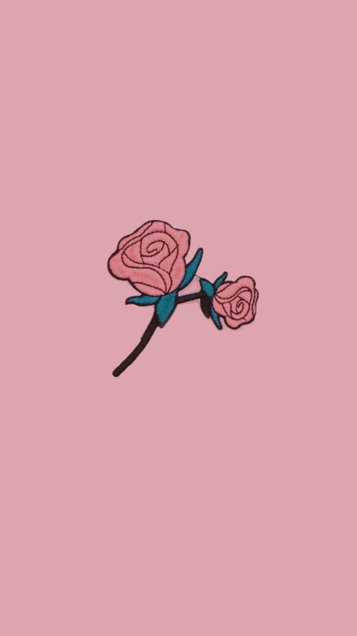 Rose rosa disegnate sfondo rosa, 1149x2048 Full HD Verticale, Google Pixel