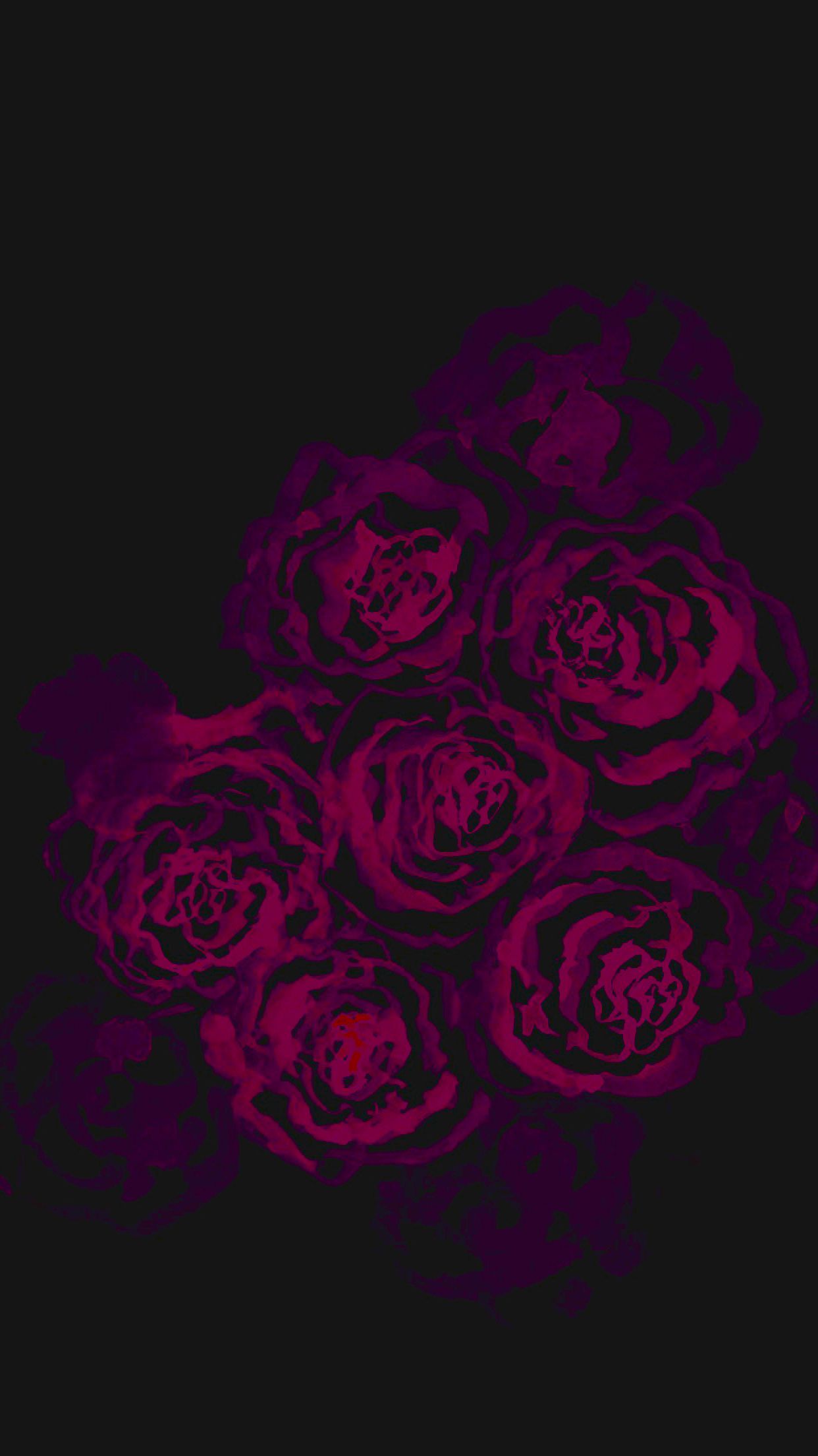 Rose scure ad acquerello, 1242x2208 Full HD Verticale, iPhone Plus