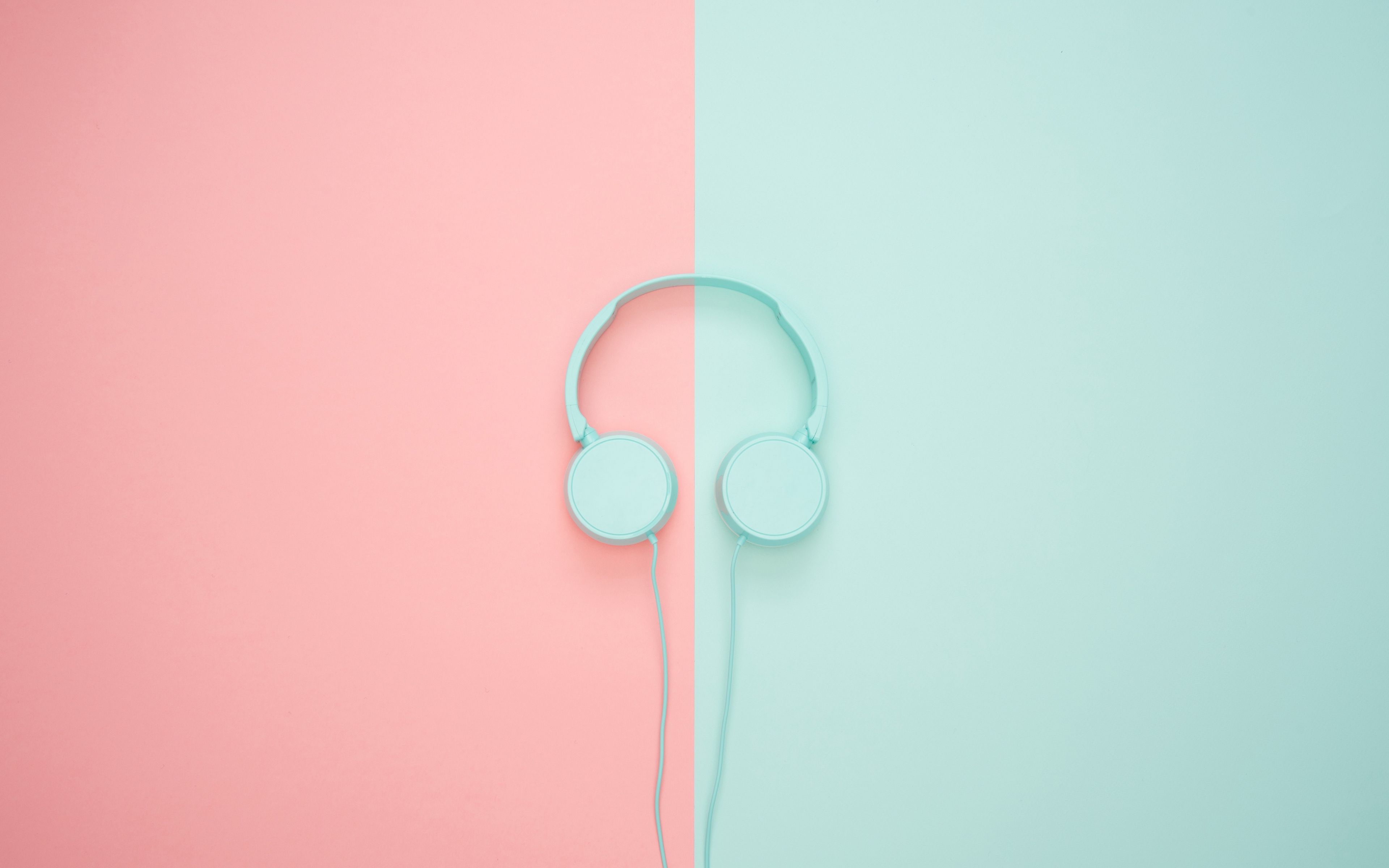 Cuffie minimal rosa e menta, 3840x2400 UHD, PC 4K