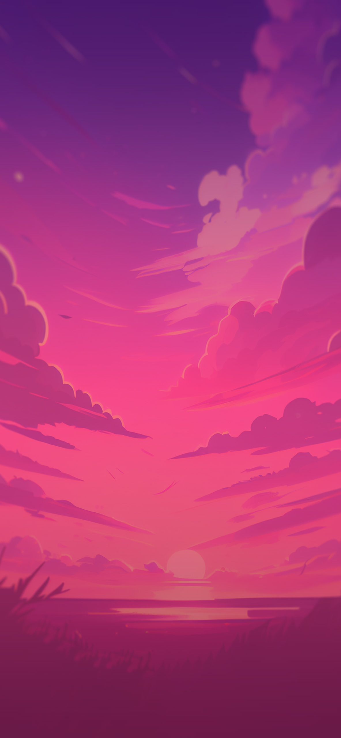 Tramonto rosa con nuvole, 1183x2560 Verticale, Mobile