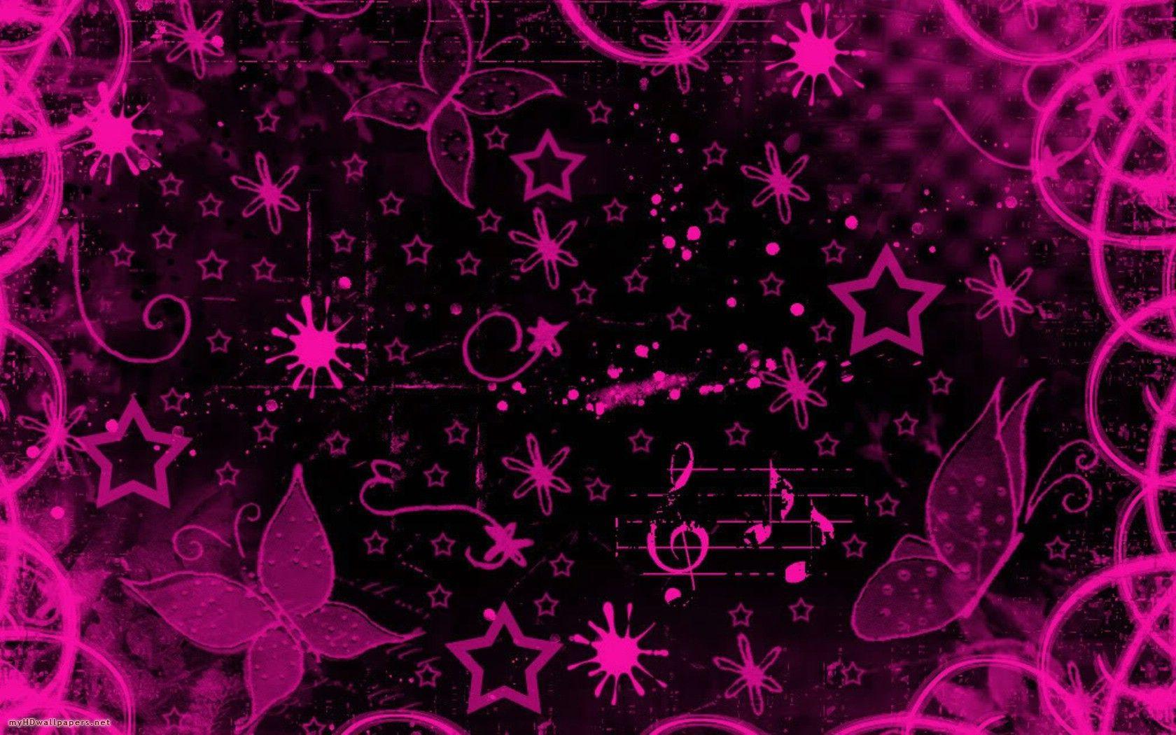 Farfalle e stelle rosa, 1680x1050 HD Ready, PC