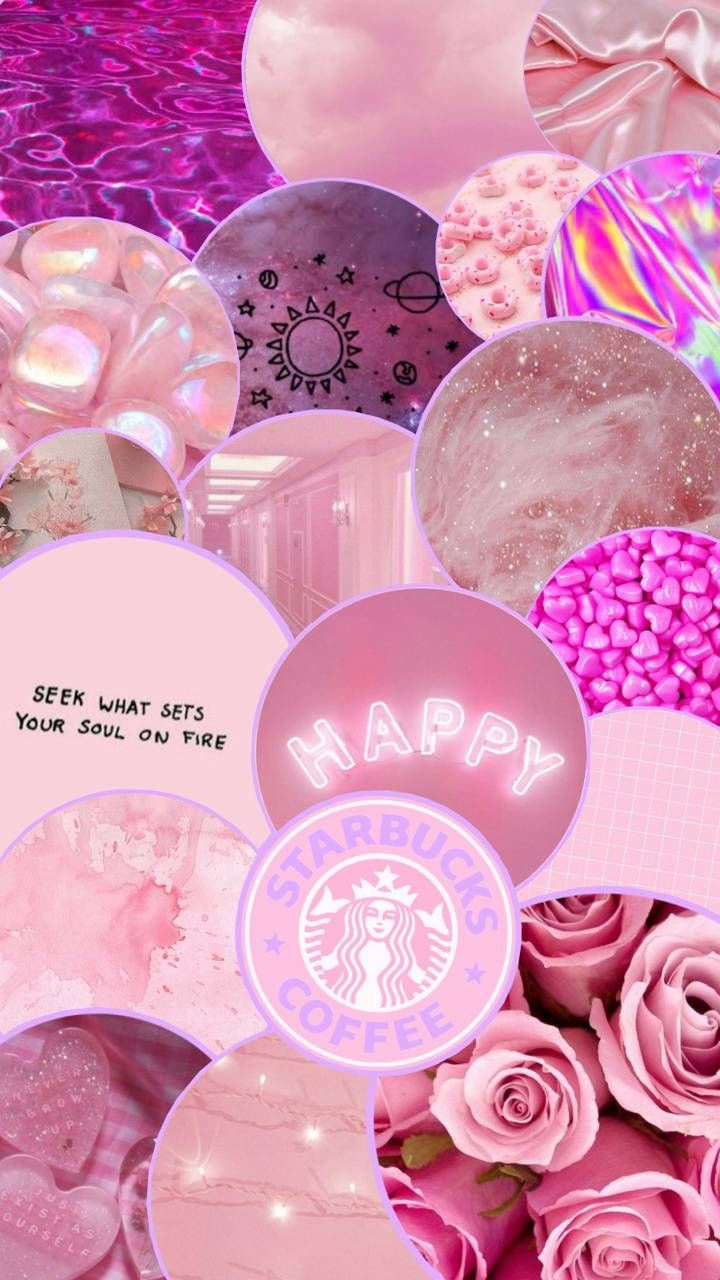 Collage estetico rosa cerchi, 720x1280 Full HD Verticale, Smartphone