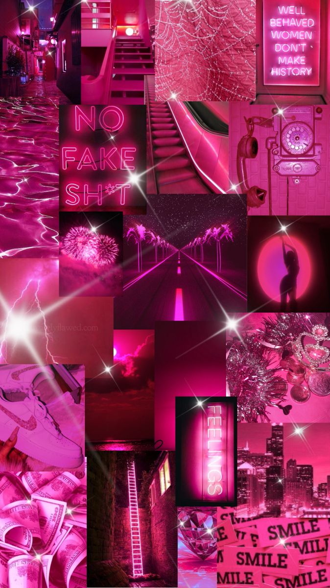 Collage estetico rosa scuro, 674x1200 Full HD Verticale, Smartphone