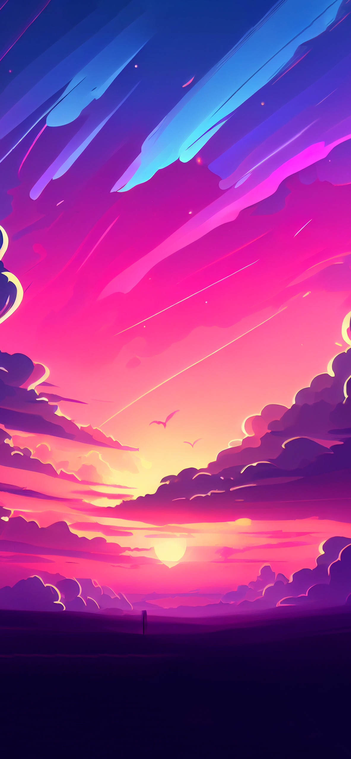 Tramonto rosa con nuvole, 1183x2560 Verticale, Mobile