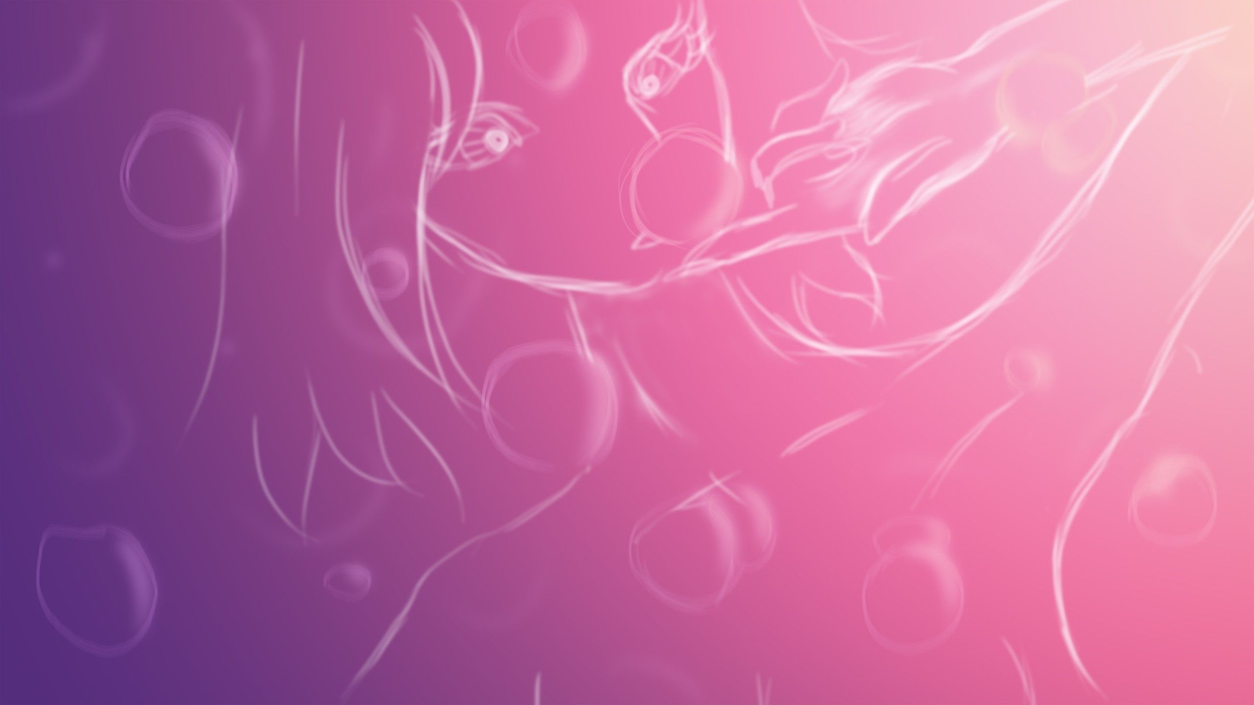 Silhouette anime rosa sfumato, sfondo 2560x1440 2K QHD, Monitor Gaming