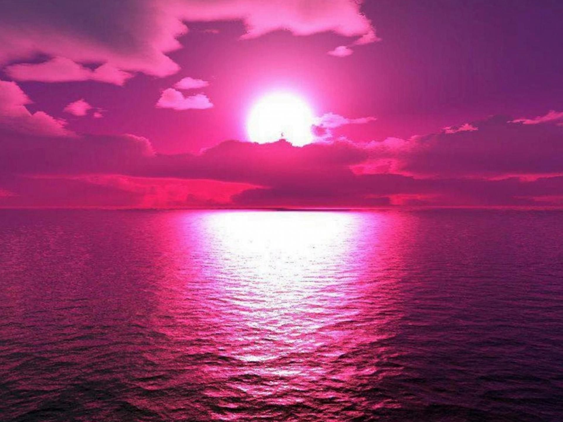 Tramonto rosa sull'oceano, 1920x1440 Full HD+, Laptop