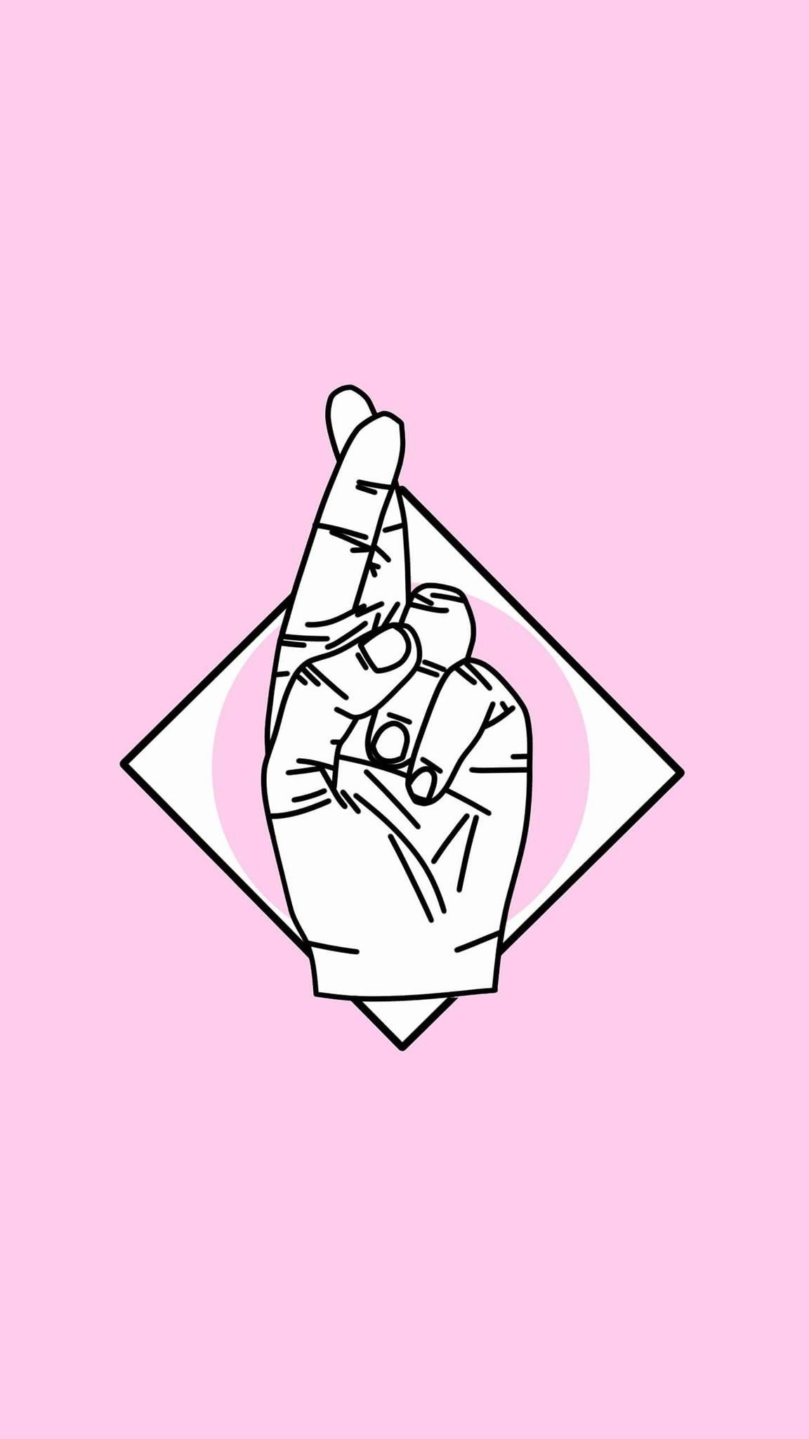 Mano con dita incrociate, rosa, 1152x2048 Full HD Verticale, iPhone