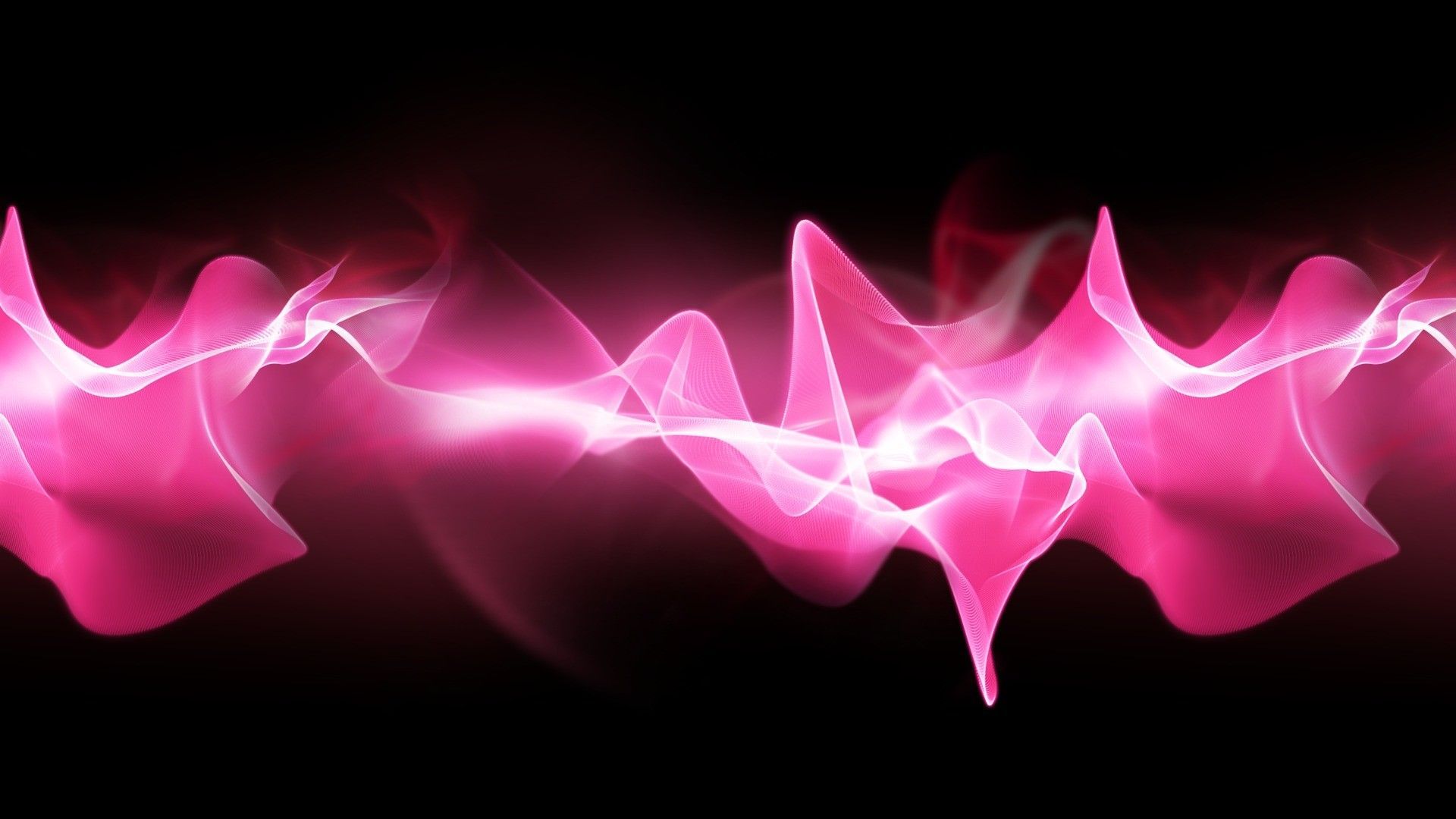 Onde astratte rosa luminose, sfondi 1920x1080 Full HD 1080p, PC