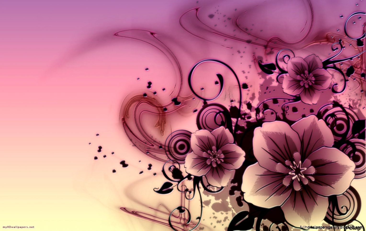 Fiori astratti rosa viola, sfondo 1528x966 720p, PC