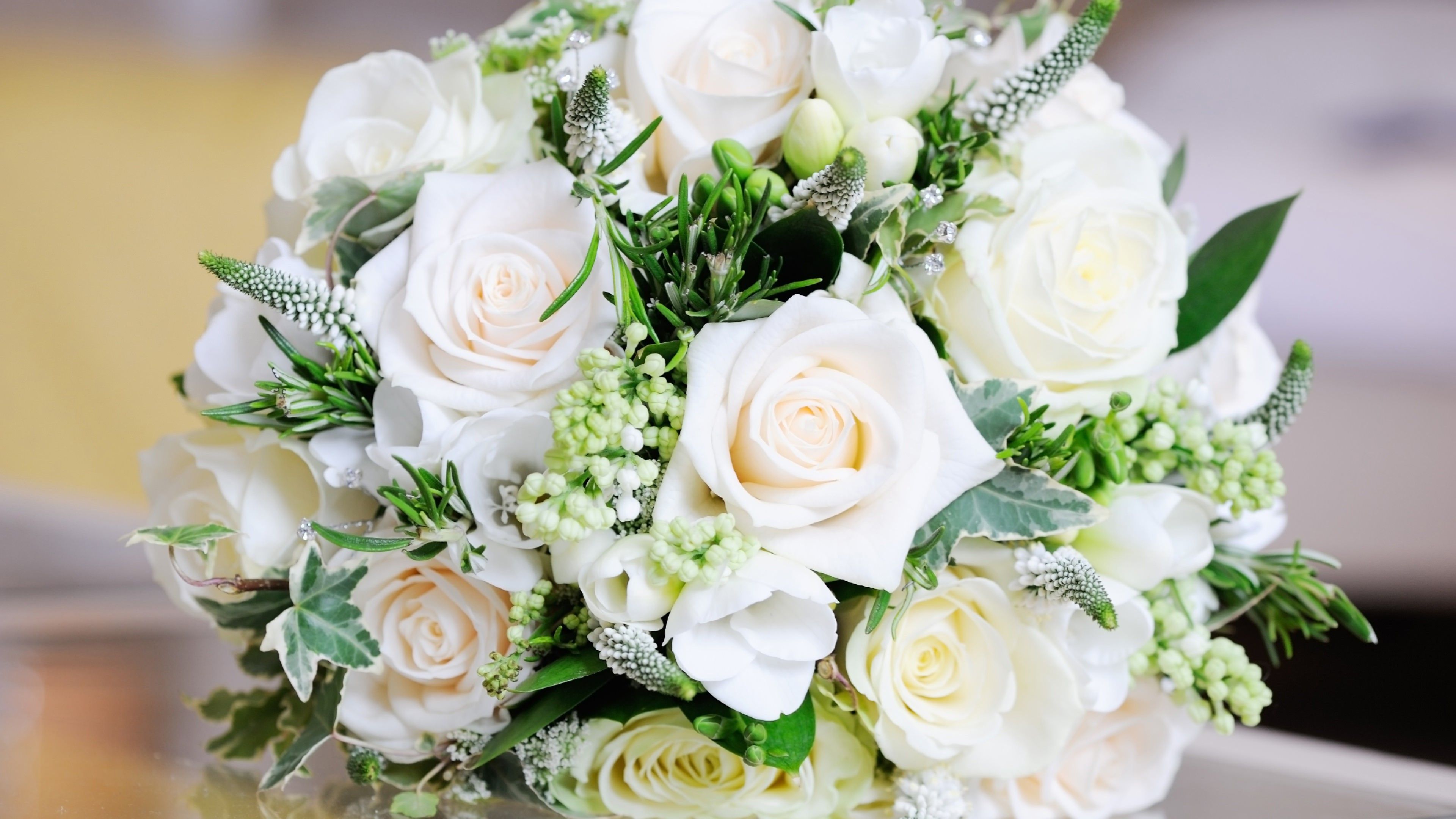 Bouquet rose bianche, 3840x2160 UHD, PC 4K