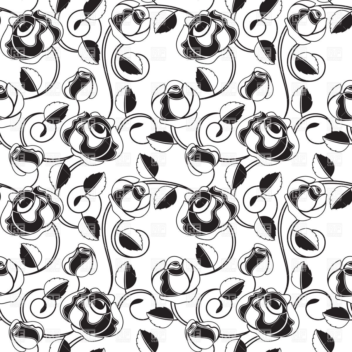 Rose bianco e nero pattern, 1200x1200 HD, Desktop