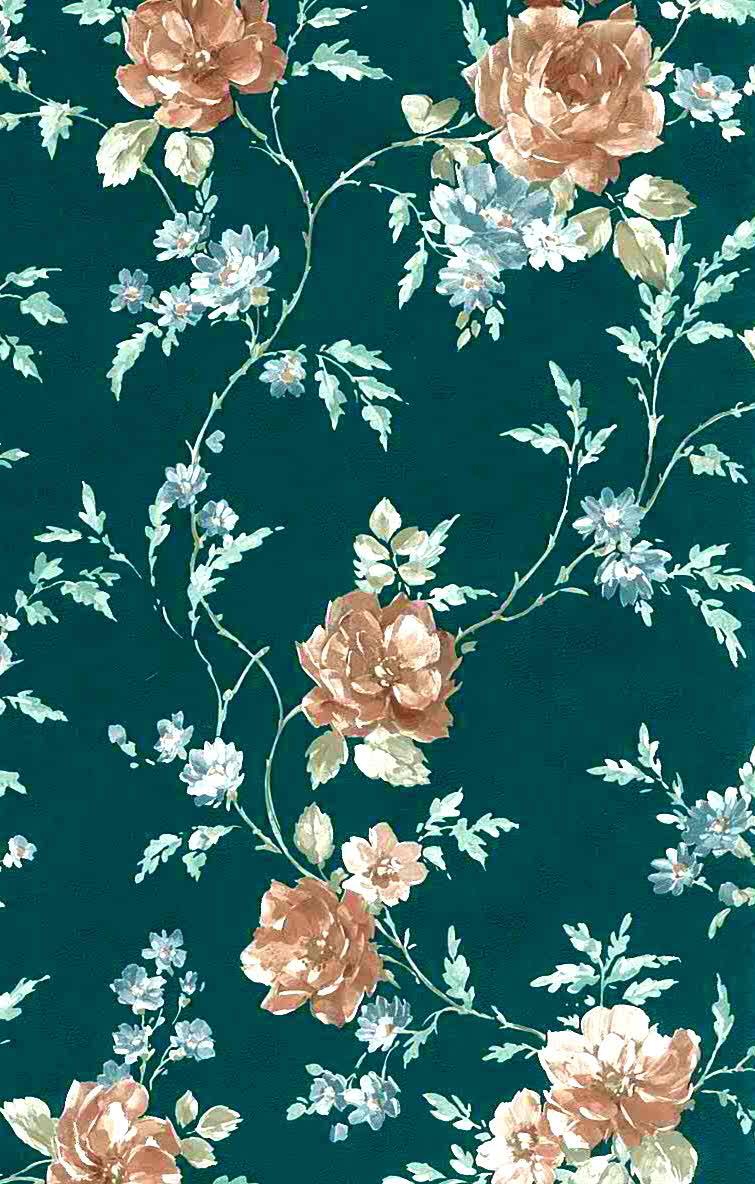 Rose vintage su verde scuro, 755x1184 Verticale, OnePlus
