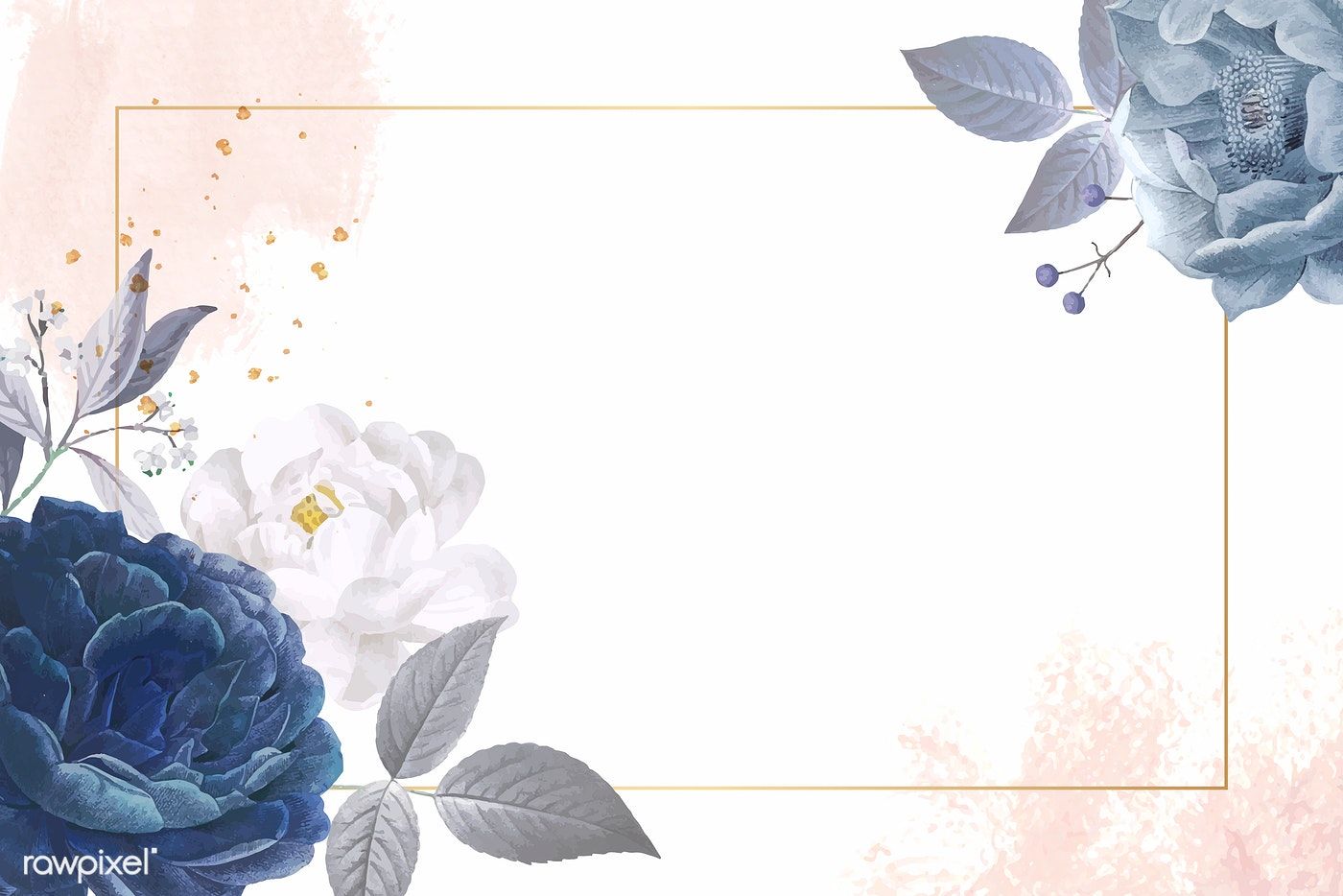Cornice floreale rose blu vintage, 1400x934 HD, Desktop