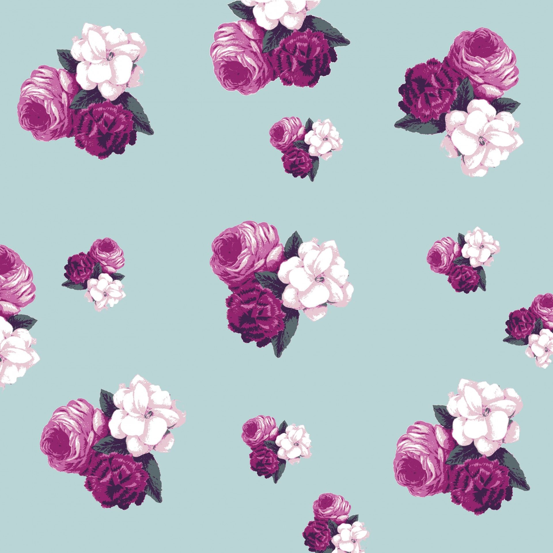 Rami fioriti fondo blu vintage, 1323x1500 Verticale, Mobile