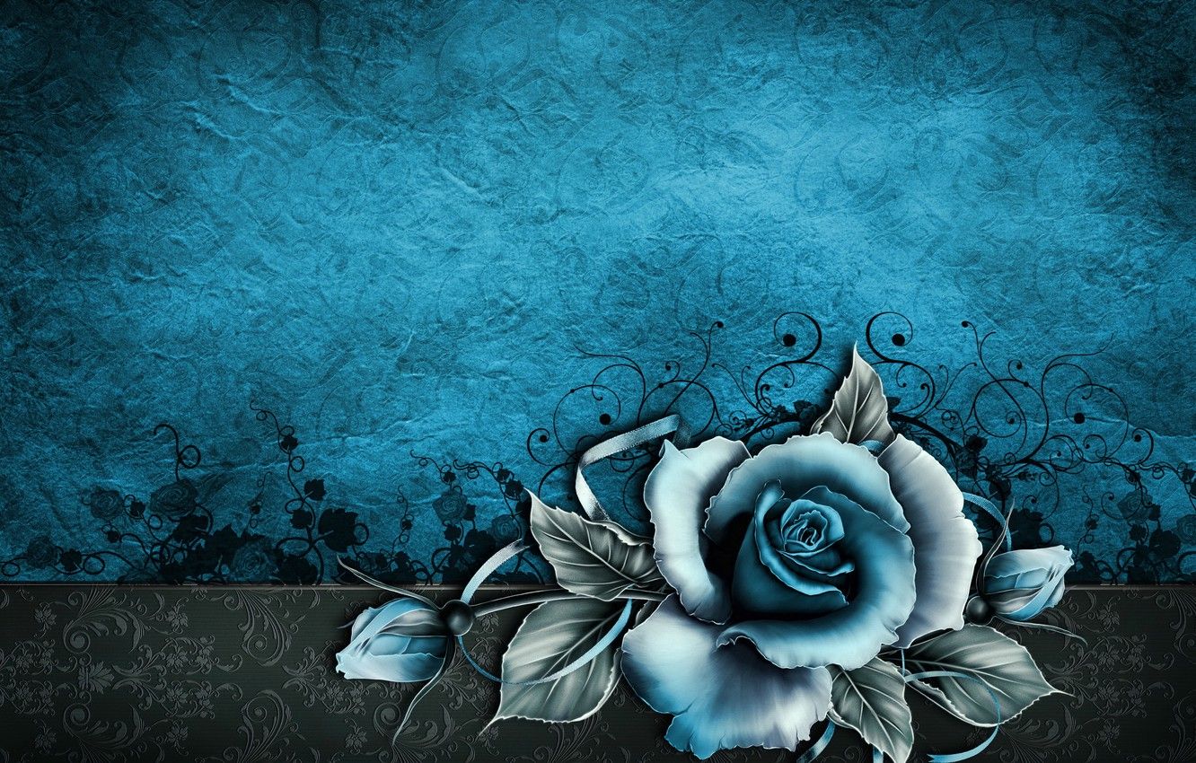 Rosa blu vintage texture, 1332x850 720p, Laptop