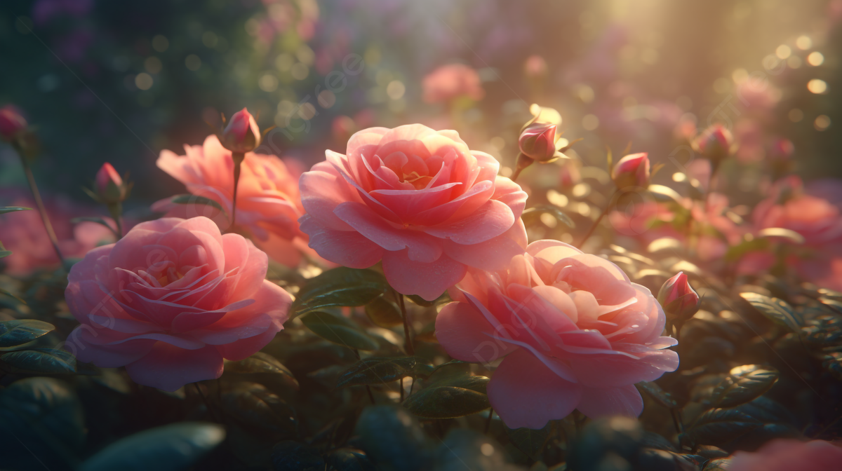 Giardino di rose rosa, 1200x672 HD, Desktop