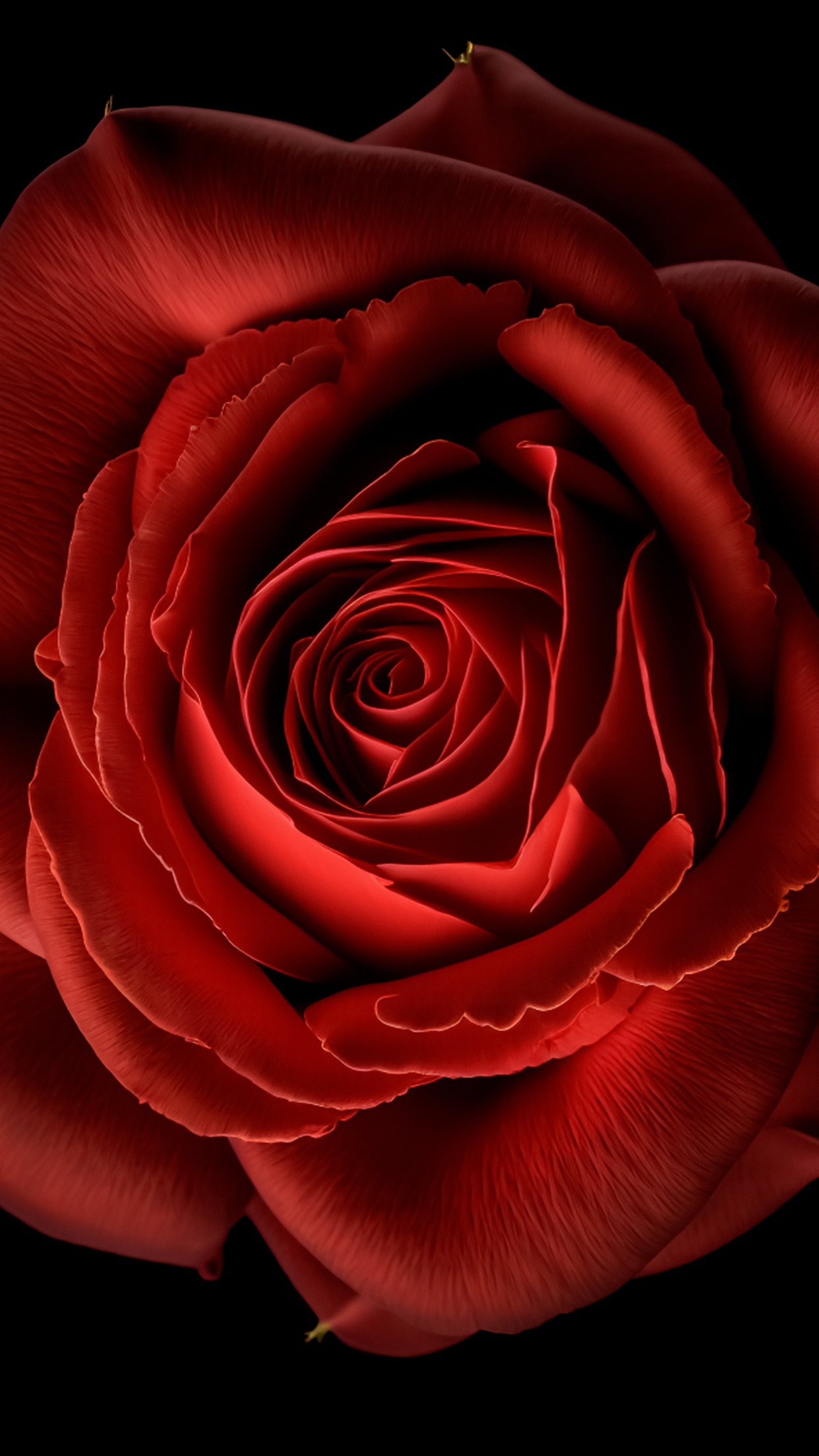 Rosa rossa sfondo nero, 1242x2208 Full HD Verticale, Realme