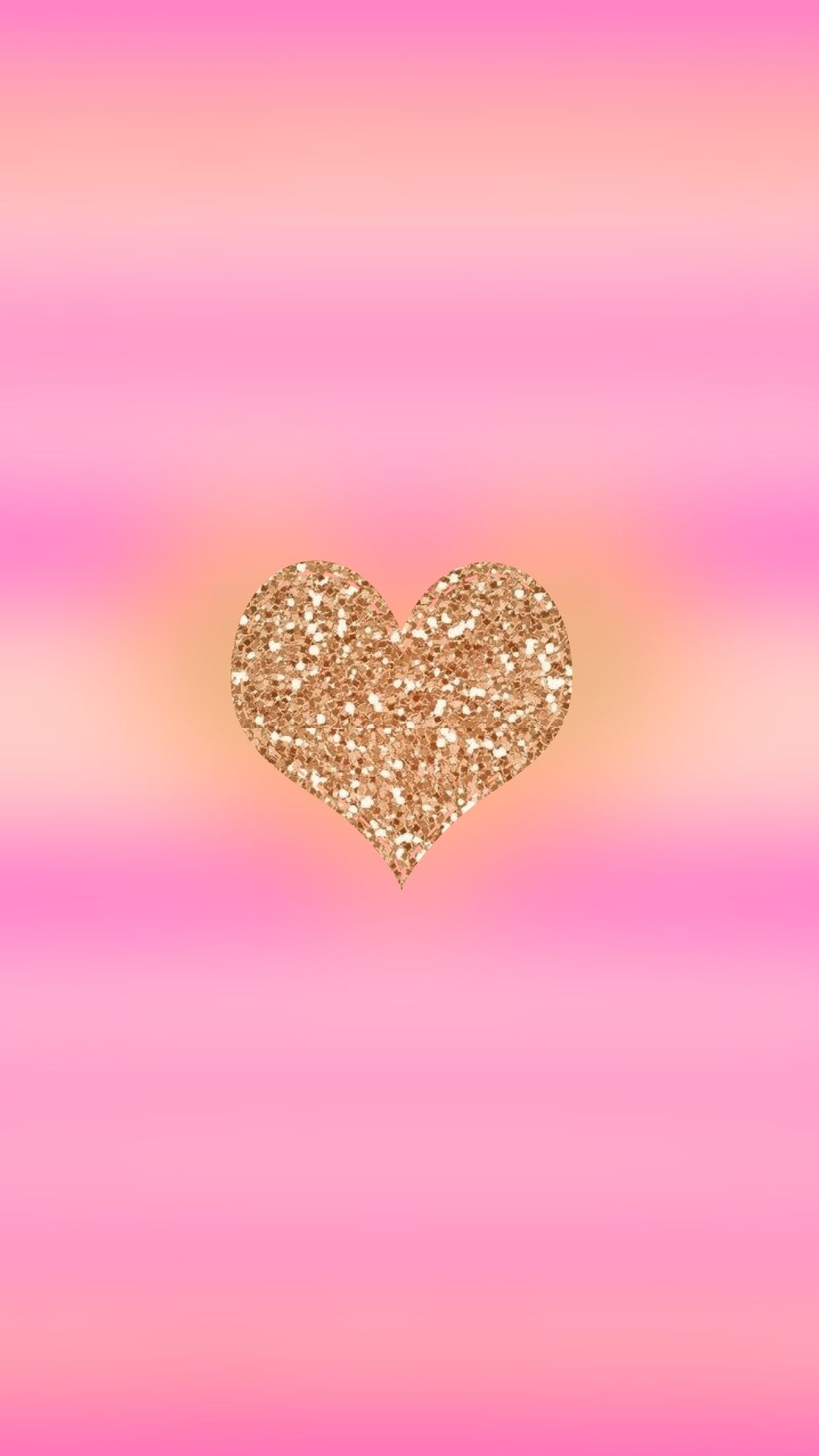 Cuore glitter oro rosa, 1242x2208 Verticale, Mobile