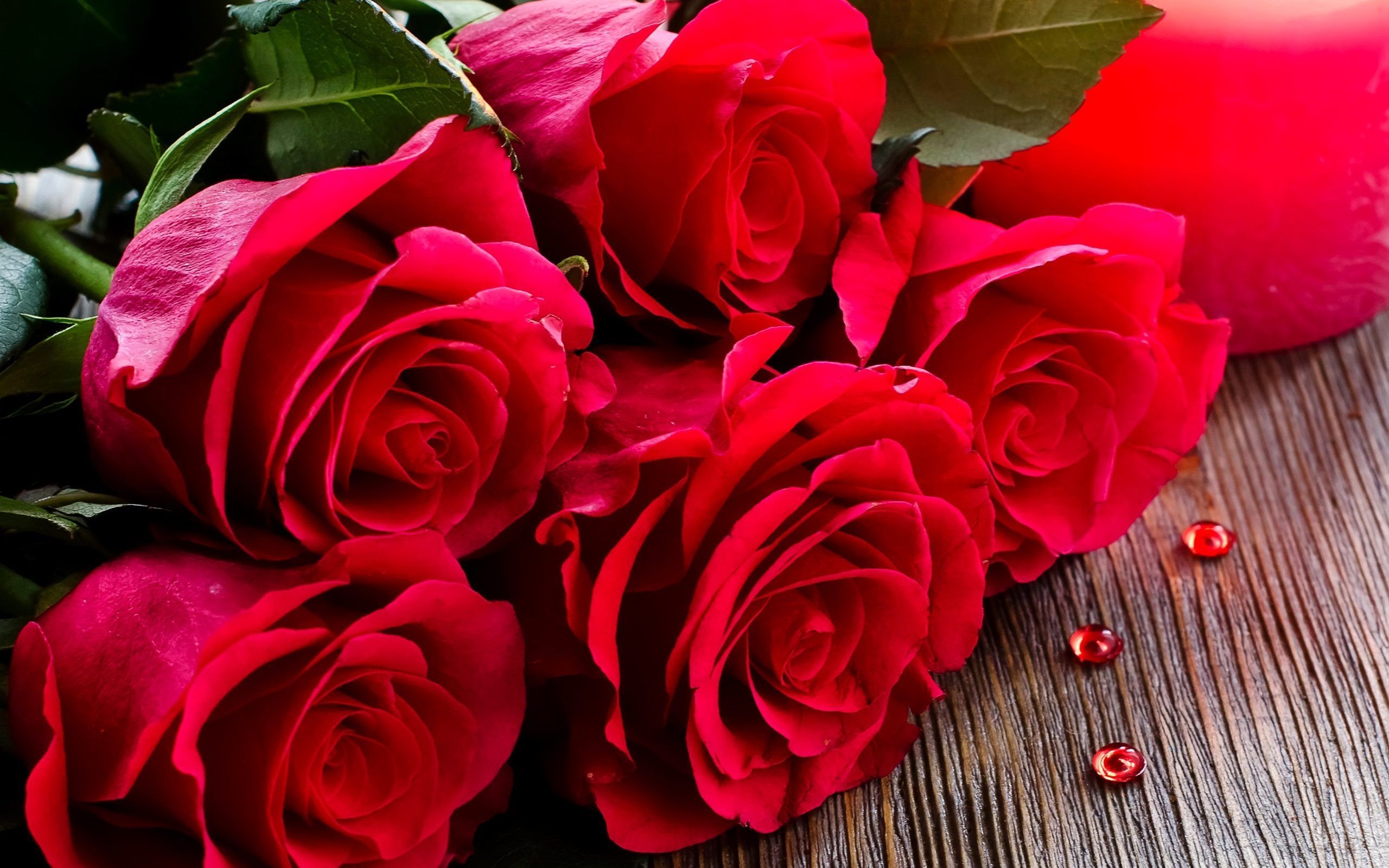 Rose rosse su tavolo legno, 2560x1600 WQXGA, Desktop
