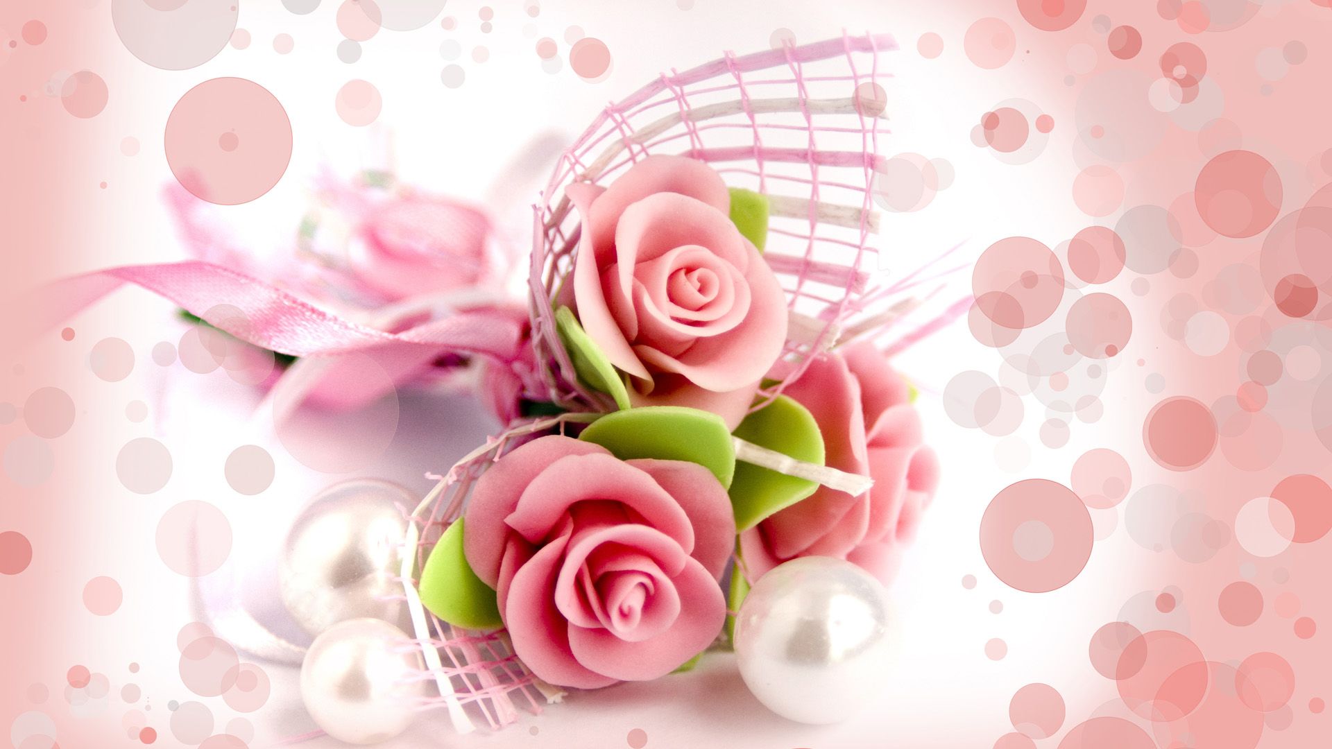Rose rosa con perle, 1920x1080 Full HD, Desktop