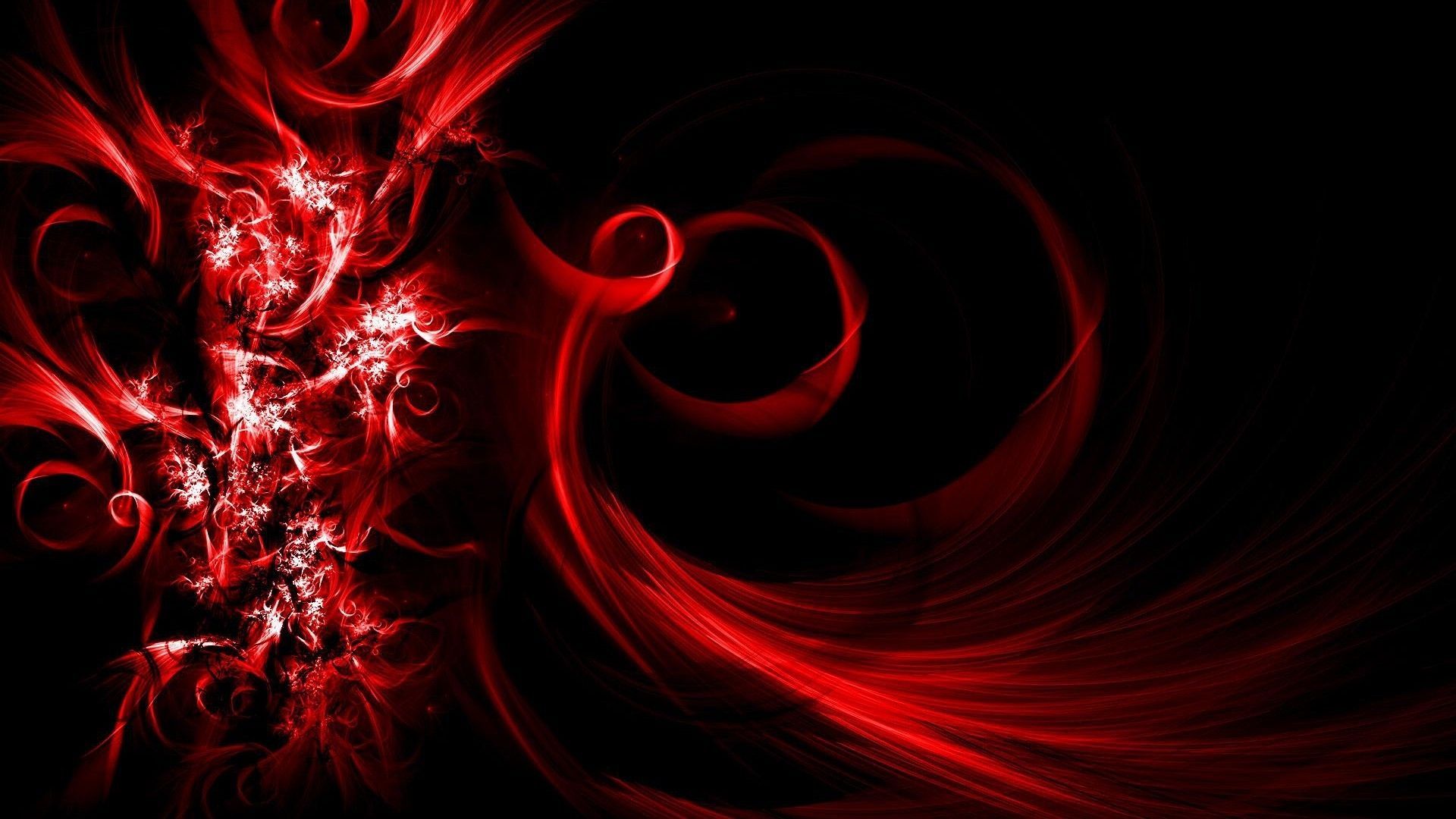Vortici astratti rossi su nero, 1920x1080 Full HD 1080p, PC
