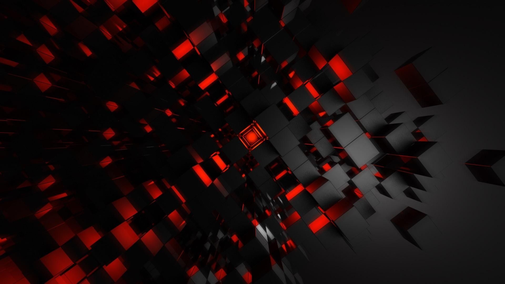 Cubi astratti rossi e neri, 1920x1080 Full HD 1080p, PC
