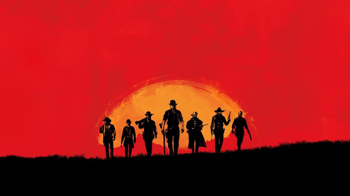 Red Dead Redemption 2 sagome cowboy, 1392x783 720p, iMac