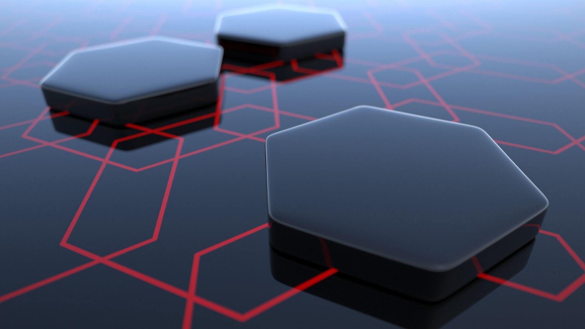 Esagoni neri con linee rosse, 1920x1080 Full HD 1080p, PC Desktop